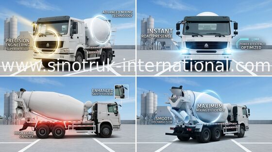 SINOTRUK HOWO Truk Pengaduk Beton 12CBM 371HP 6X4 LHD ZZ5257GJBN4048W
