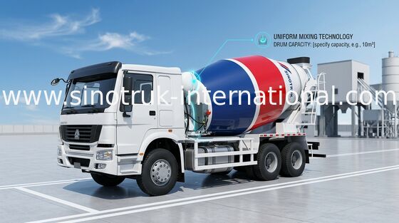 SINOTRUK HOWO Truk Pengaduk Beton 10CBM 290HP 6X4 LHD ZZ5257GJBM3841W