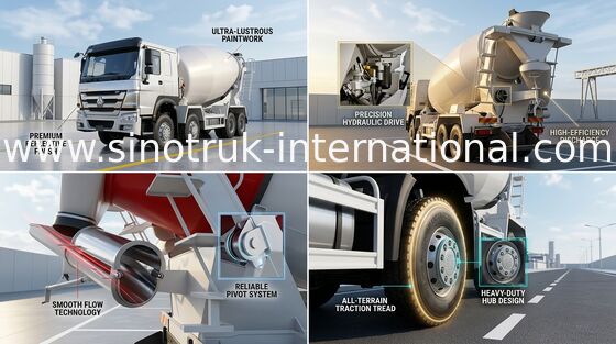 SINOTRUK HOWO Truk Pengaduk Beton 16CBM 371HP 8X4 LHD ZZ1317N3667A