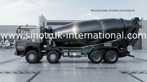 SINOTRUK HOWO 8x4 LHD Truk Pengaduk Beton 371HP