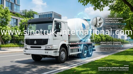 SINOTRUK HOWO Truk Pengaduk Beton 12CBM 336HP 6X4 LHD ZZ5257GJBN4048W