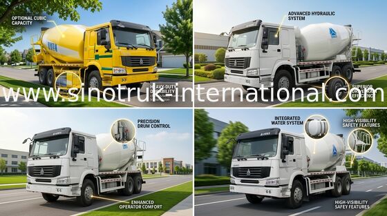 Truk Pengaduk Beton SINOTRUK HOWO 12CBM 336HP 6X4 LHD ZZ5257GJBN4048W