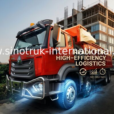 Super Bearing HOWO 8×4 Red Tipper | Tenaga Kuat 371HP, Kapasitas Besar 27CBM, Angkutan Berat 80–100T