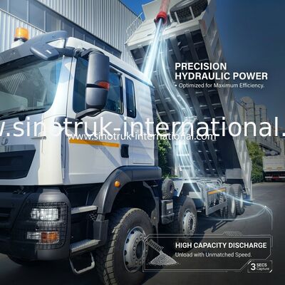 26.91CBM HOWO TX 8x4 Truk Tipper Dump Dengan Roda 12.00R20