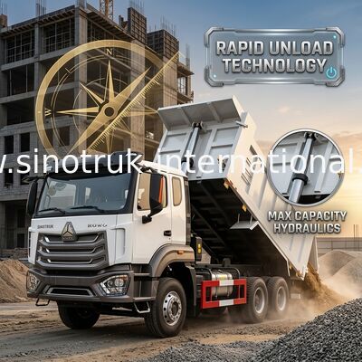 2 Penumpang Sinotruk Hohan Tipper Dump Truck Weichai Mesin 6 × 4 LHD 380HP Dengan Jenis Transmisi Manual