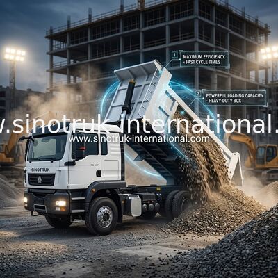 SINOTRUK TX dump truck chassis dengan mesin 371HP, kapasitas beban 30-40 ton dan LHD / RHD opsional
