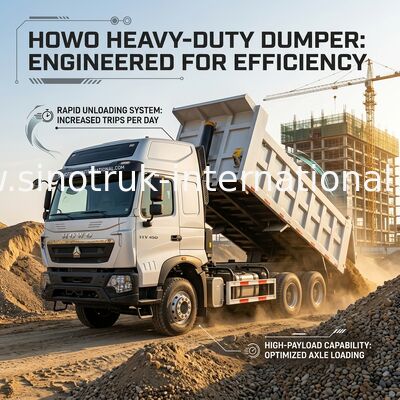inotruk New Howo Tipper Dump Truck Chassis Weichai Mesin 8 × 4 LHD 430HP