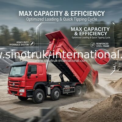 Truk penghancur tipper SINOTRUK HOWO A7 8X4 untuk konstruksi ZZ3317V3567B1