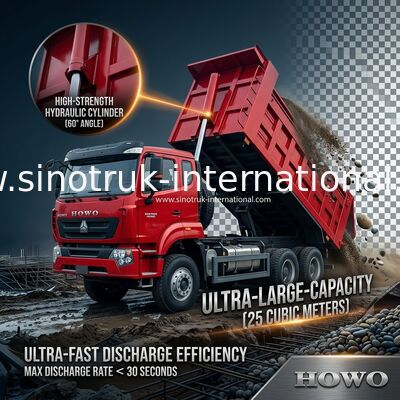 SINOTRUK HOHAN Howo Baru 6X4 RHD 10 Roda Dengan Lapisan Dibekali Pintu Belakang Kekerasan Transportasi yang efisien