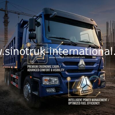 8X4 Blue Tipper Dump Truck 380hp 12 Roda Putih H77L ZZ3317V3567B1 Tipe U