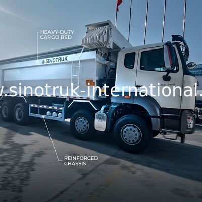 Sinotruk HOHAN Baru HOWO 8X4 Dump Truck 380hp 12 Roda Putih H77L ZZ3317V386JB1R Tipe U