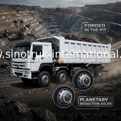 12 Roda Sinotruk HOWO 8X4 Dump Truck 400hp Untuk Pertambangan