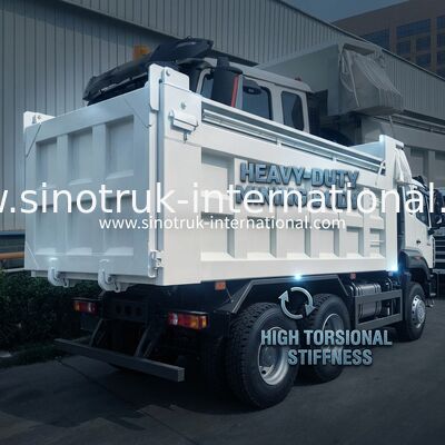 Sinotruk Tipper Dump Truck Brand New 6 × 4 Nx 20CBM Putih Dengan Tarpaulin Otomatis