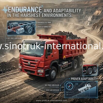 SINOTRUK HOWO 380HP LHD Tipper Dump Truck 6X4 Merah