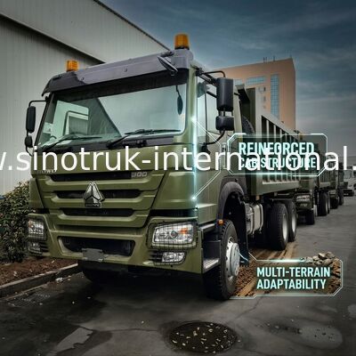 SINOTRUK HOWO 400HP Green Tipper Dump Truck RHD 6×4 12 roda Kekuatan kuda tinggi