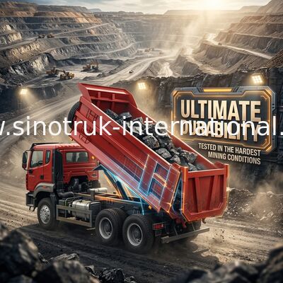 SINOTRUK HOWO N7 Tipper Dump Truck 6 × 4 10 Roda 380Hp Untuk Ekspor Tipe U Mudah Untuk Mengunggah