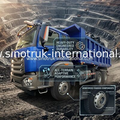 SINOTRUCK HOWO RHD 6×4 Truk Pengeboran Tipper untuk 40 Ton 10 Roda