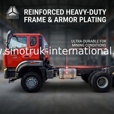 Sinotruk New Howo Tipper Dump Truck Chassis Weichai Mesin 6 × 4 LHD Warna Oranye