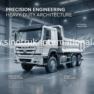 SINOTRUK HOWO 6x4 400HP U Type White Dump Truck Untuk Penambangan Menggunakan RHD
