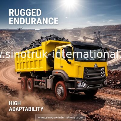 Sinotruk Tipper Dump Truck NX 6 × 4 10 Roda Weichai 380Hp Tray Besar