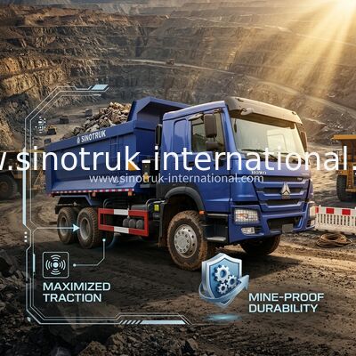 Full DriveLow Fuel Consumption 380HP Blue HOWO Tipper Truck RHD 6×6 10 roda