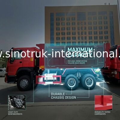 SINOTRUK HOWO Tipper Dump Truck RHD 6×4 336HP Warna Merah