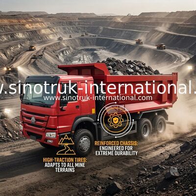 Sinotruk Howo Tipper Dump Truck 380Hp 6 × 4 20CBM U Type Box 10 Roda