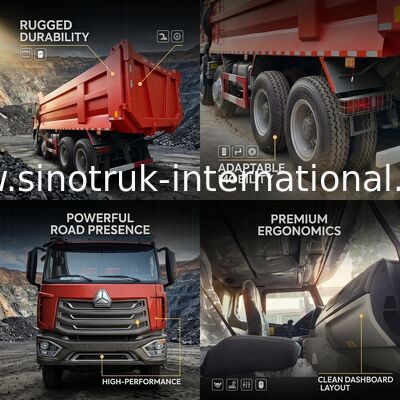 HOHAN LHD 12roda 8X4 430HP Dump Truck Untuk Pertambangan