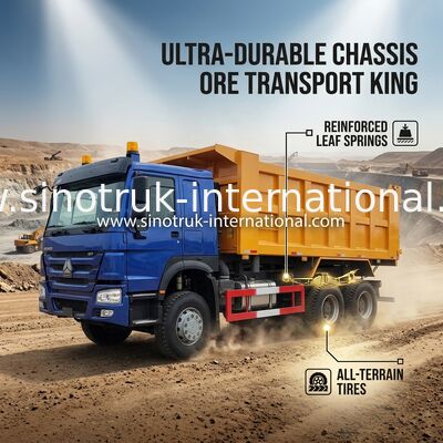 Tenaga Kuda Tinggi 400HP HOWO Tipper Dump Truck LHD 6×4 10 Roda