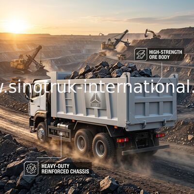Tenaga Kuda Tinggi 400HP HOWO White Tipper Dump Truck LHD 6×4 10 Roda