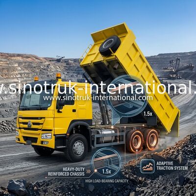 Tenaga Kuda Tinggi 400HP HOWO Tipper Dump Truck LHD 6x4 10roda