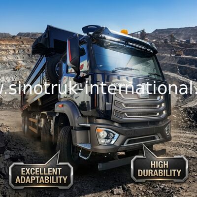 LHD 8×4 10roda HOWO Tipper Dump Truck Tenaga Kuda Tinggi 371HP
