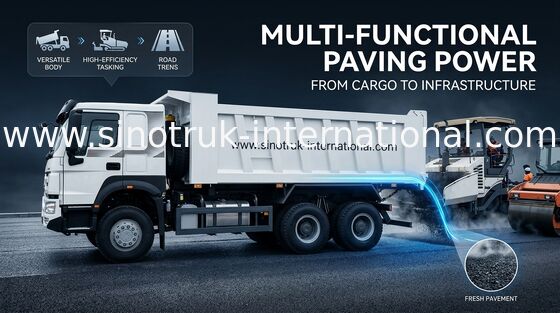 SINOTRUK Howo Tipper Dump Truck LHD 6X4 371HP Warna Putih