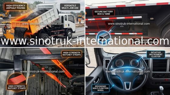 Euro2 116hp Tipper Dump Truck Penggerak Tangan Kanan