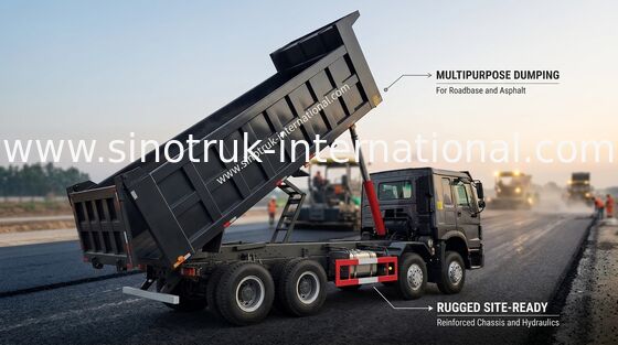 12 Roda Sinotruk HOWO 8X4 Dump Truck 400hp Untuk Pertambangan