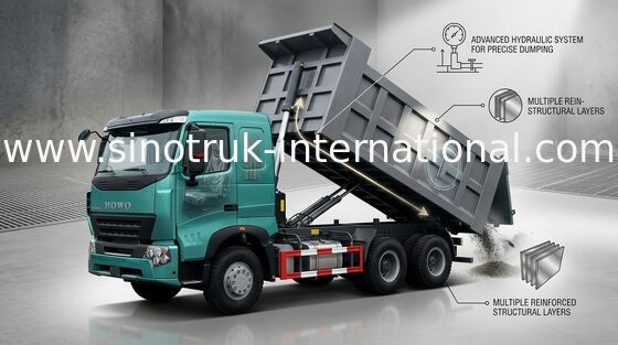 HOWO A7 Konstruksi Dump Tipper Truck, Truk Dump Berat ZZ3257M3847N1