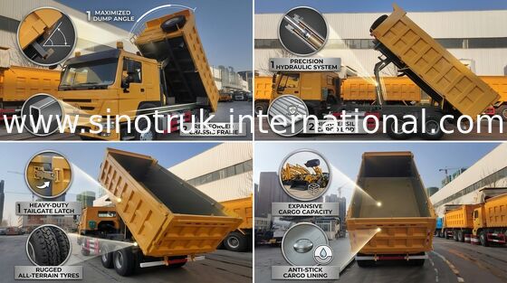 10 Roda Dump Truck HOWO ZZ3257N3847A 30 Ton 16 - 20 CBM