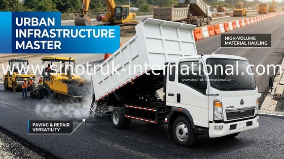Bisnis Konstruksi Tipper Dump Truck Sinotruk Howo 116hp