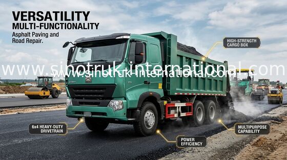 Sinotruk HOWO A7 Dump Truck / Konstruksi RHD 6X4 Truk Dump Besar