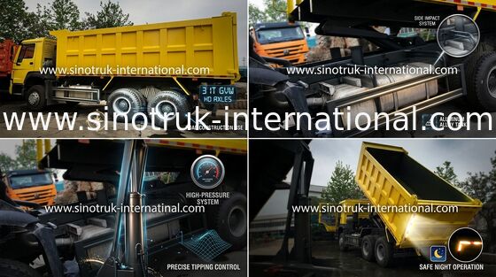 Truk Dump HOWO Berat, Truk Dump Kuning 30 - 40 Ton 10-25CBM