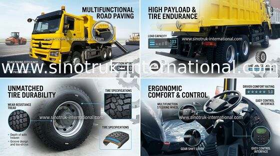 Konstruksi Penambangan Menggunakan 290HP LHD 6x4 Dump Truck SINOTRUK HOWO