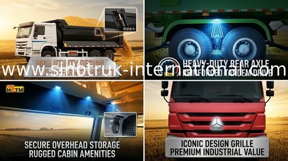 SINOTRUK HOWO 371HP 6X4 U Type Cargo Body Heavy Dump Truck 30-40T Low Fuel Consumption