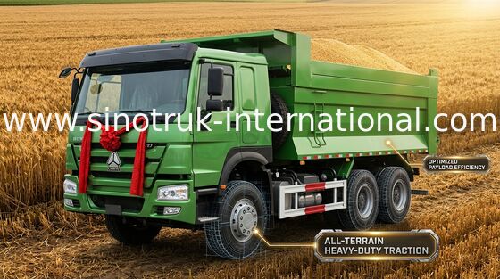 Euro 2 Sinotruk Howo Dump Truck 5800 * 2300 * 1500mm Cargo Body Heavy Dump Truck
