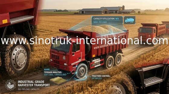 Profesional 371HP Mesin Tipper Dump Truck, Keselamatan 10 Roda Dump Truck