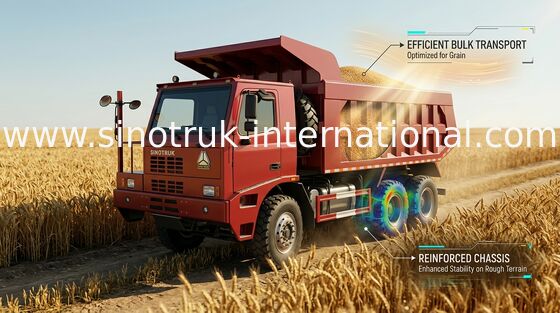 371HP Tipper Dump Truck / Automatic Tri Axle Dump Truck Untuk Pertambangan