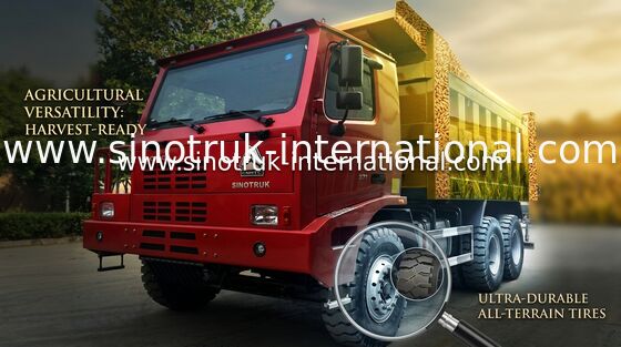 Berwarna SINOTRUK HOWO 6x4 Dump Truck / HOWO Tipper Truck Untuk Pertambangan