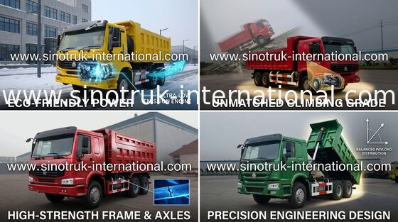 SINOTRUK HOWO Tipper Dump Truck 10 roda LHD 371HP 25 ton 10-25CBM ZZ3257N3847A