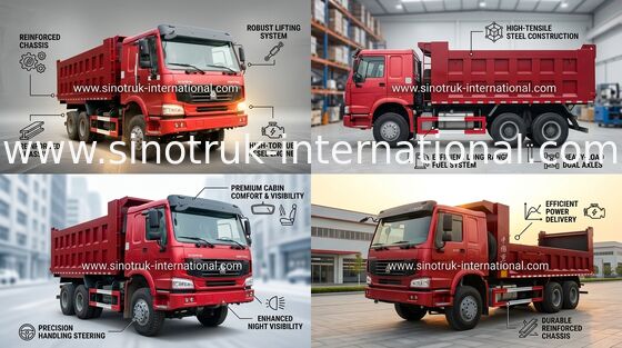 SINOTRUK HOWO Tipper Dump Truck 6X4 10-25cbm beban 30 ton barang ZZ3257N3647A
