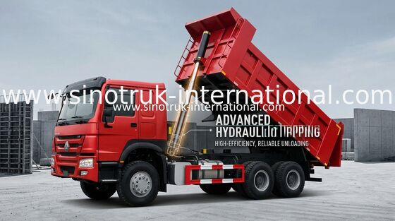 Tipper Dump Truck SINOTRUK HOWO memuat 25-40tons 371HP 6X4 10 roda 10-25CBM