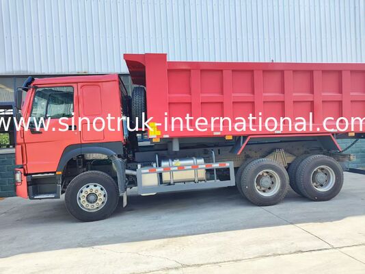 Heavy Duty HOWO 371 Horsepower 6×4 Tipper Truck Dengan Desain Tipping Tengah, 20 Meter Kubik Kargo Kargo, Dilengkapi Dengan Ban Standar 12.00R20 Untuk Transportasi Bahan Bulk